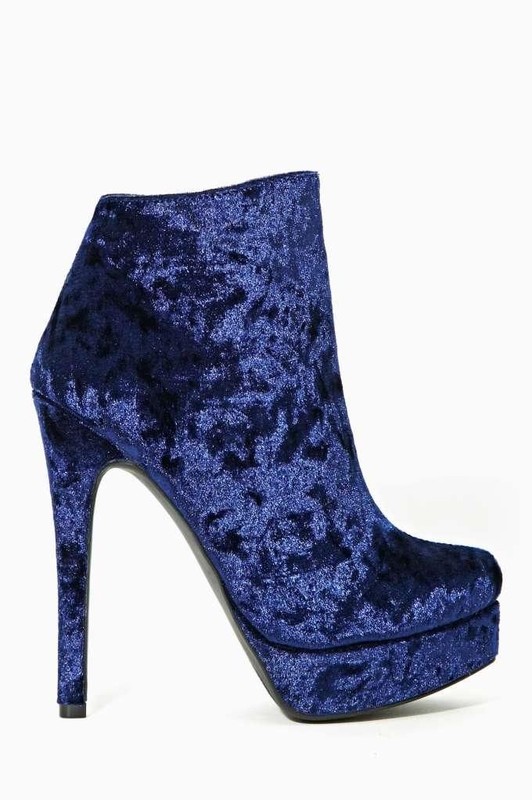 bottines velours bleu